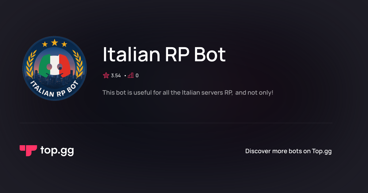 Add Italian RP Bot Discord Bot | The #1 Discord Bot and Discord App List