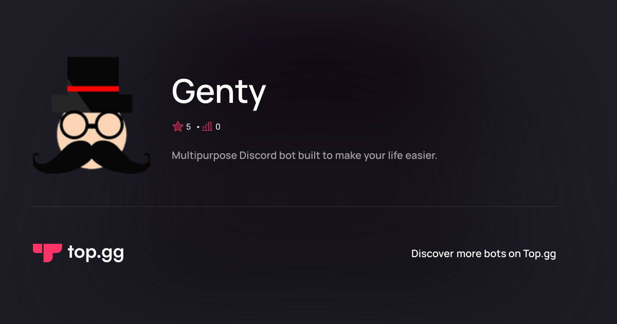 Add Genty Discord Bot | The #1 Discord Bot and Discord App List