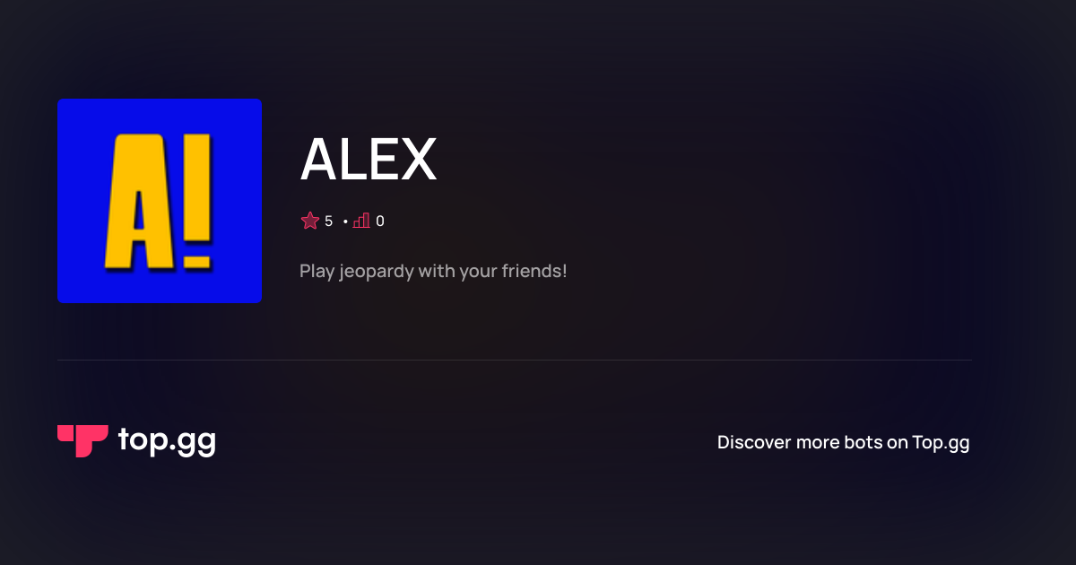 Add ALEX Discord Bot | The #1 Discord Bot and Discord App List