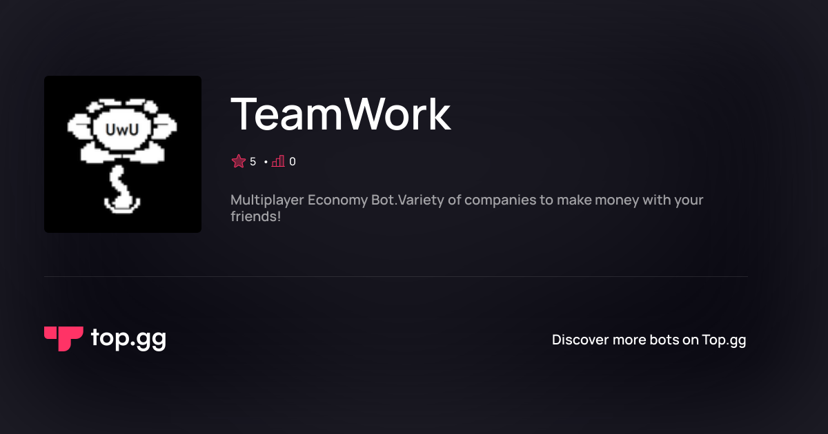 Add TeamWork Discord Bot | The #1 Discord Bot and Discord App List