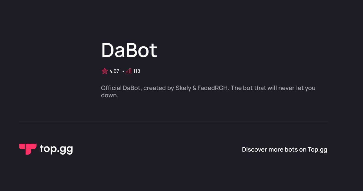 Add DaBot Discord Bot | The #1 Discord Bot and Discord App List