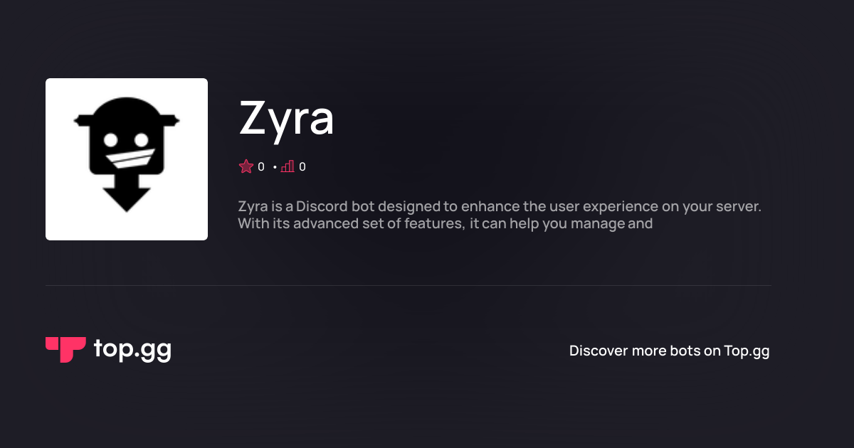 Add Zyra Discord Bot | The #1 Discord Bot and Discord App List