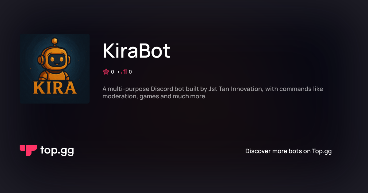 Add KiraBot Discord Bot | The #1 Discord Bot and Discord App List