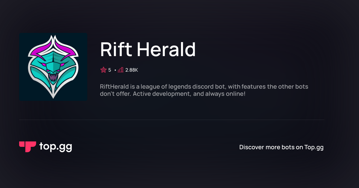 Add Rift Herald Discord Bot | The #1 Discord Bot and Discord App List