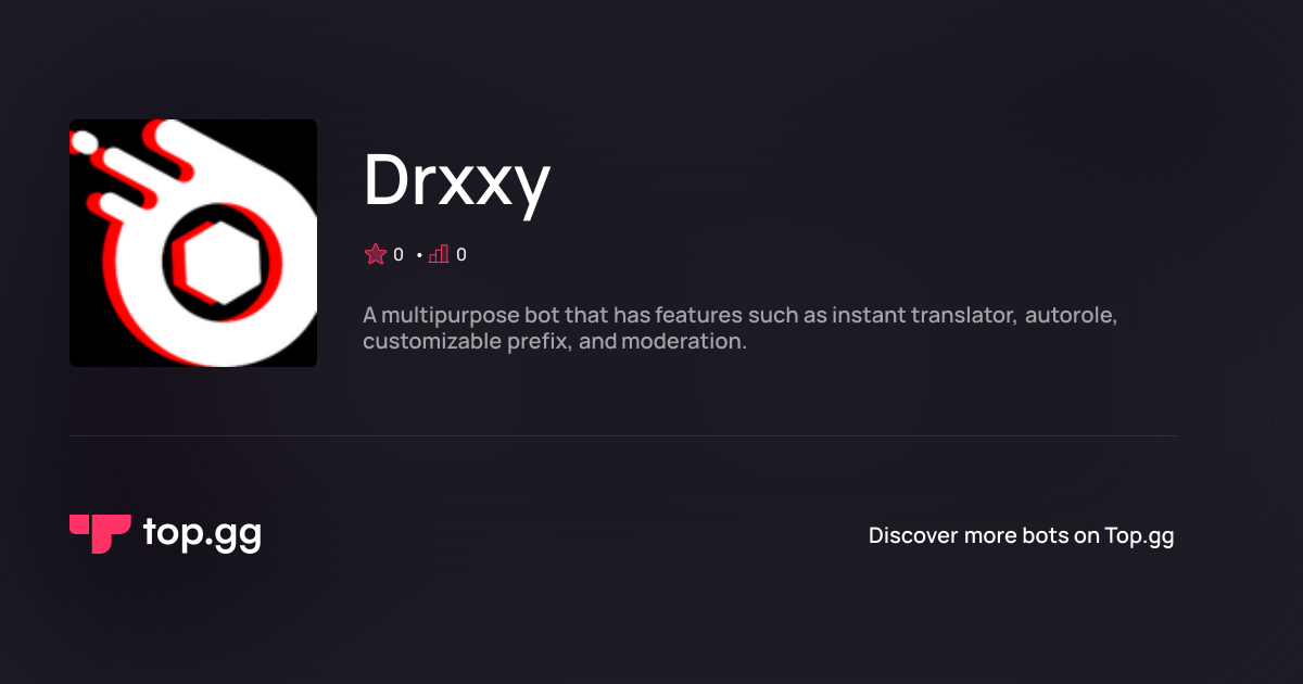 Add Drxxy Discord Bot | The #1 Discord Bot and Discord App List