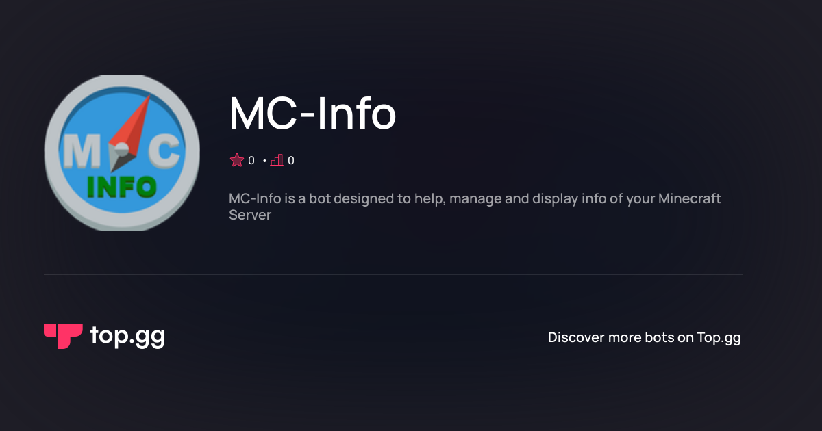 Add MC-Info Discord Bot | The #1 Discord Bot and Discord App List
