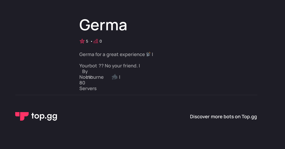 Add Germa Discord Bot | The #1 Discord Bot and Discord App List
