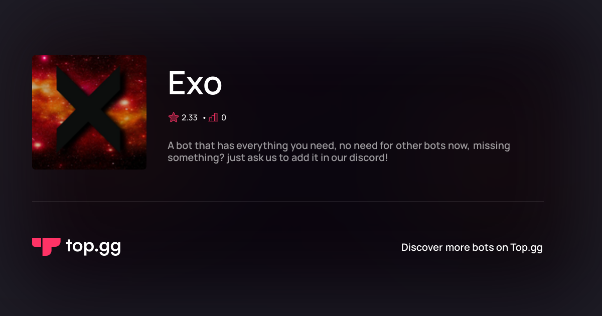 Add Exo Discord Bot | The #1 Discord Bot and Discord App List