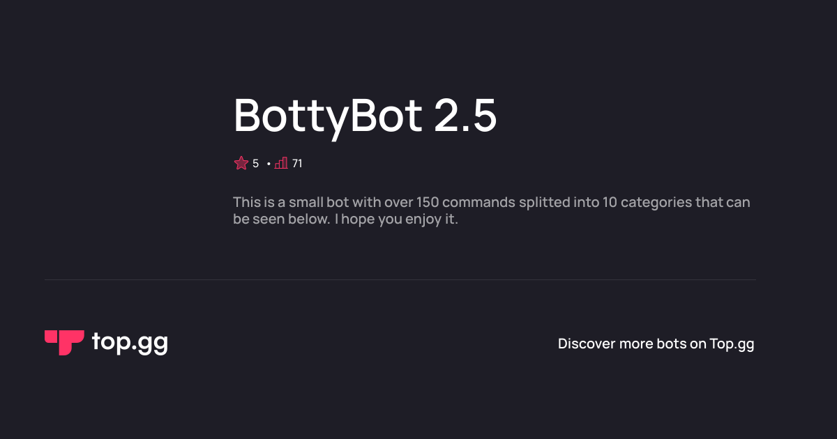 Adicionar BottyBot 2.5 | The #1 Discord Bot and Discord App List