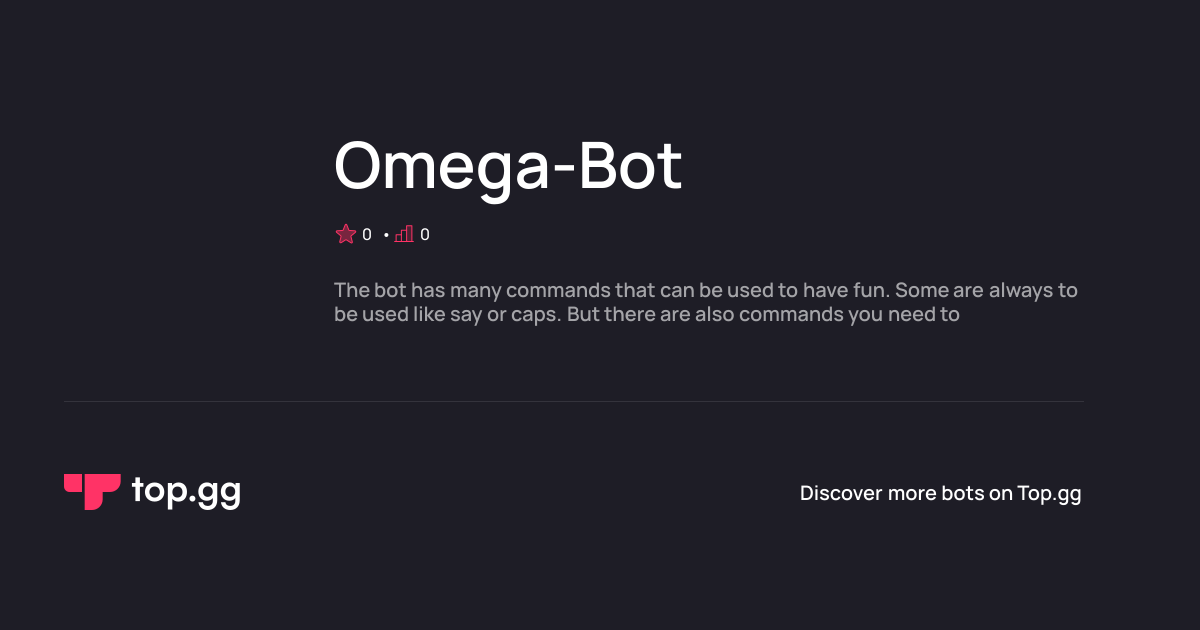 Add Omega-Bot Discord Bot | The #1 Discord Bot and Discord App List