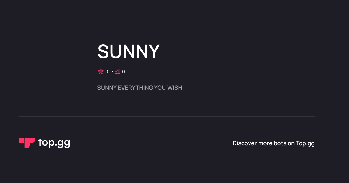 Add SUNNY Discord Bot | The #1 Discord Bot and Discord App List