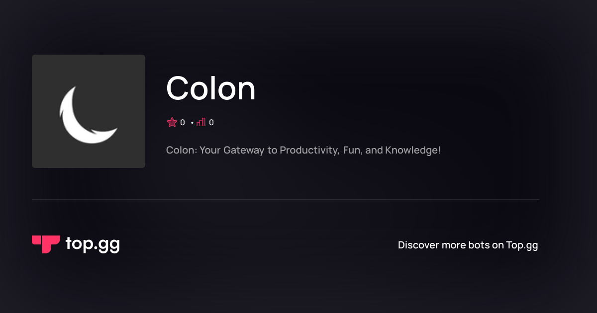 Add Colon Discord Bot | The #1 Discord Bot and Discord App List