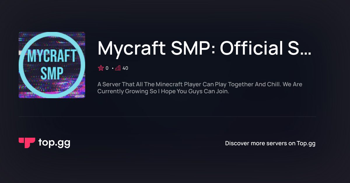 Join Mycraft SMP: Official Server Discord Server | The #1 Discord ...