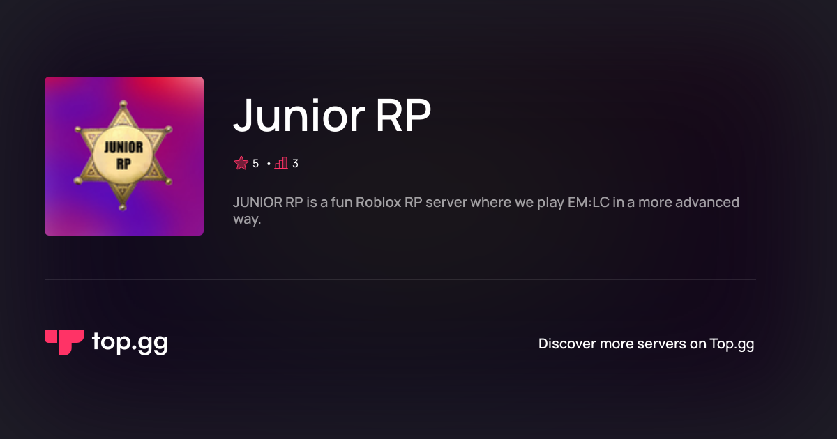 Join Junior RP Discord Server | The #1 Discord Server List