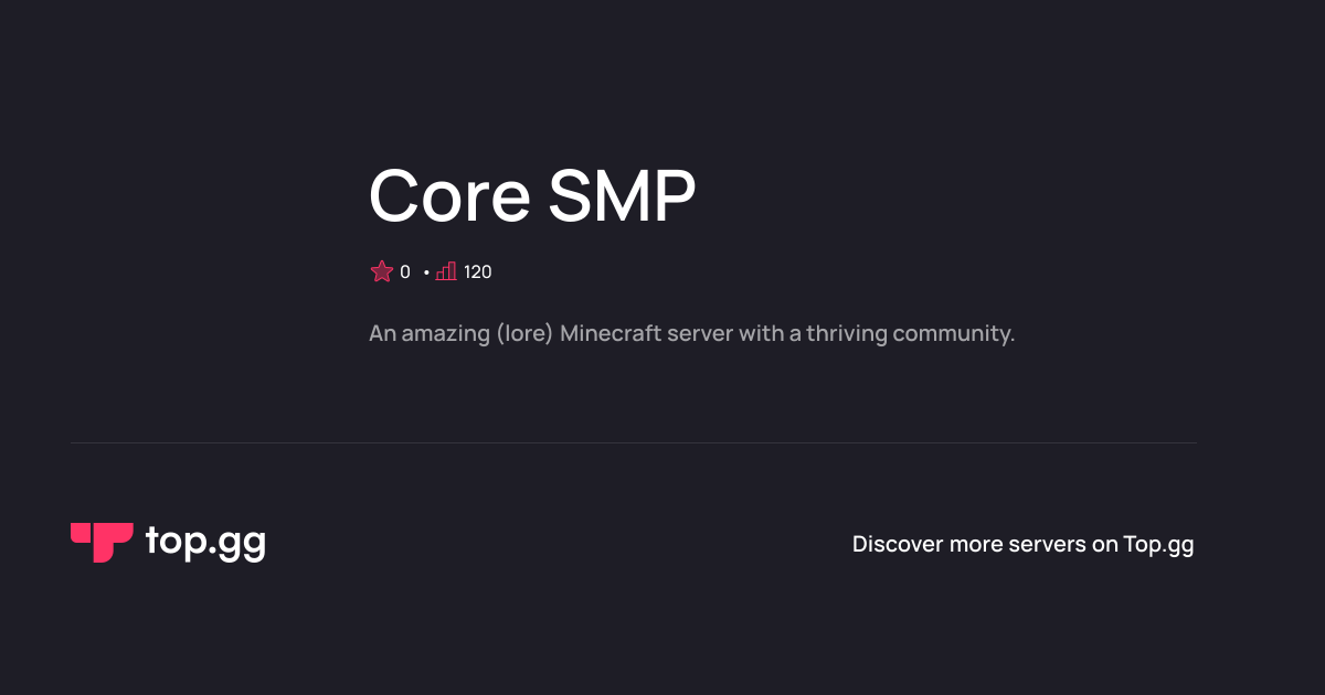 Join Core SMP Discord Server | The #1 Discord Server List