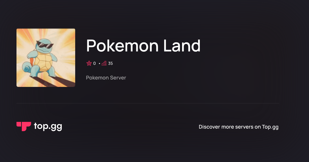 Join Pokemon Land Discord Server | The #1 Discord Server List