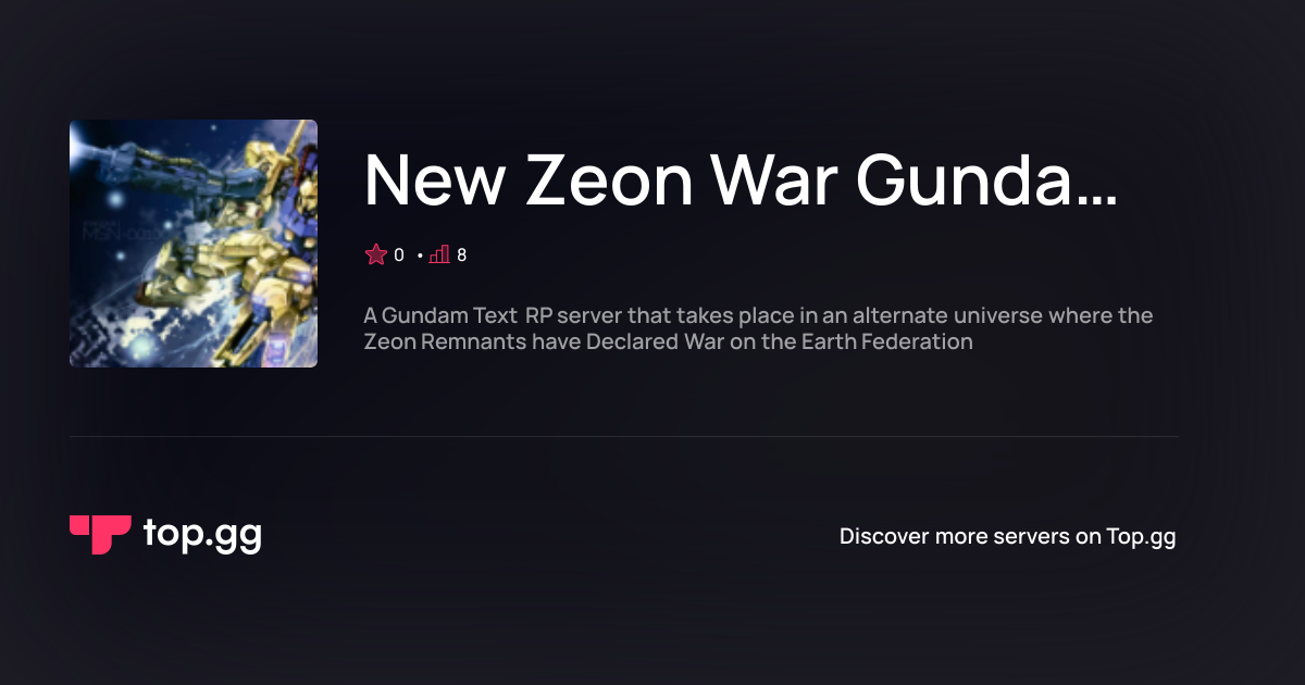 Join New Zeon War Gundam Text-Rp Discord Server | The #1 Discord Server ...