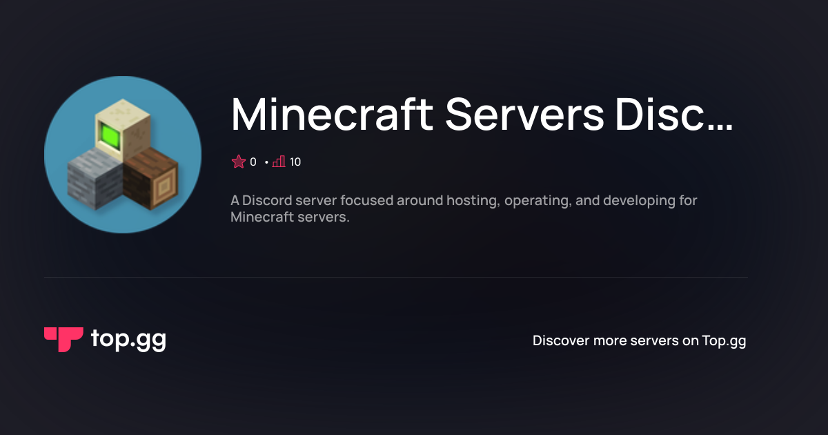 Join Minecraft Servers Discord Discord Server | The #1 Discord Server List