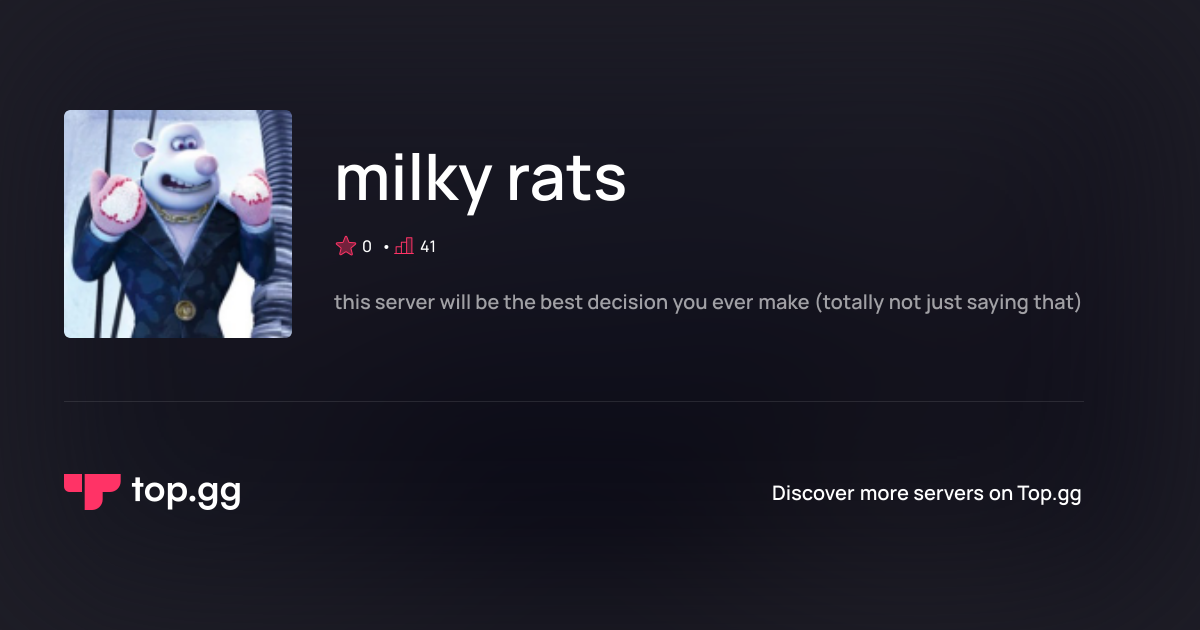 Join milky rats Discord Server | The #1 Discord Server List