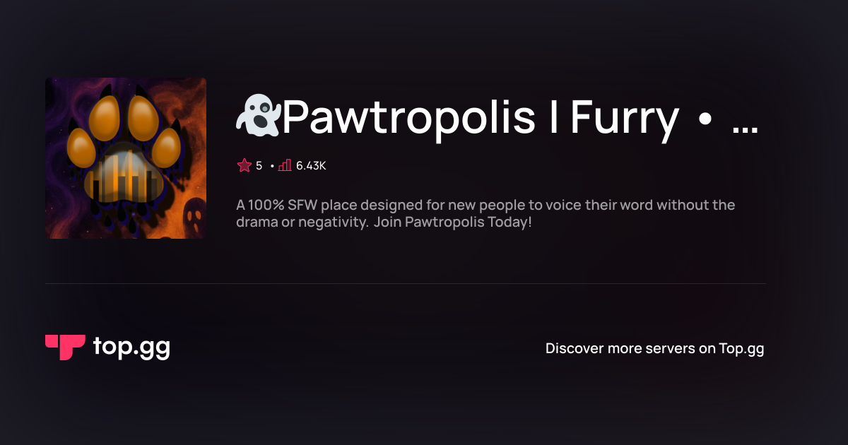Join Pawtropolis | Furry • LGBTQ+ Discord Server | The #1 Discord ...
