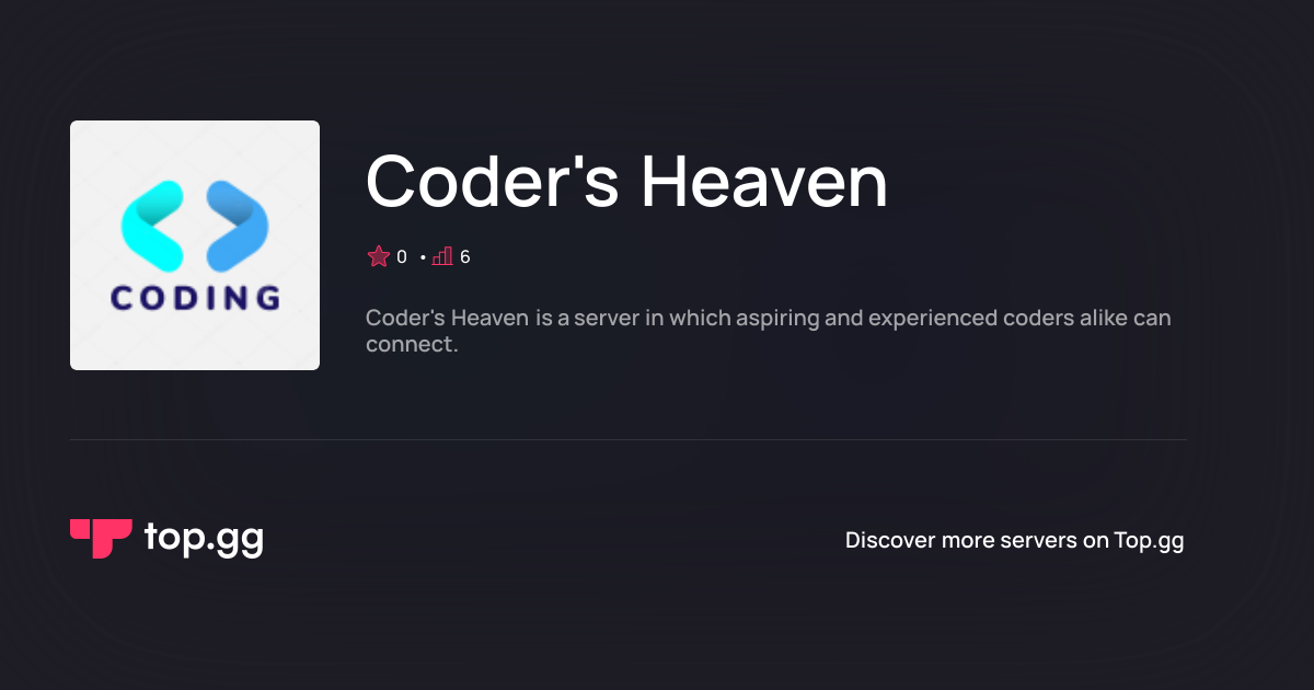 Join Coder's Heaven Discord Server | The #1 Discord Server List