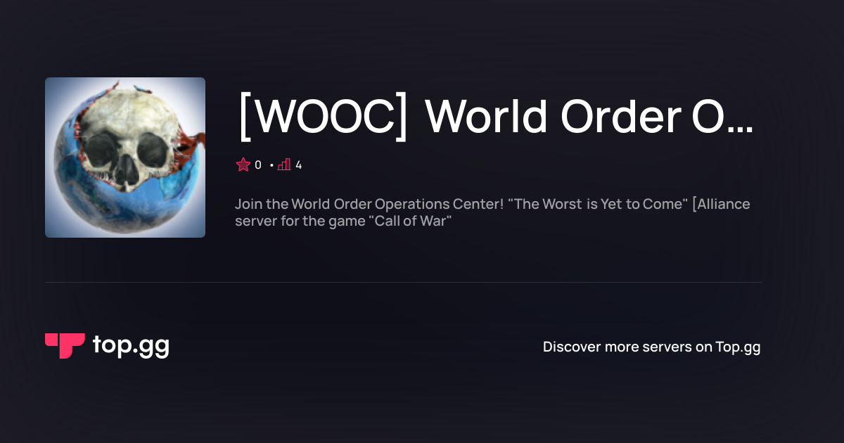 Join [WOOC] World Order Operations Center Discord Server | The #1 ...