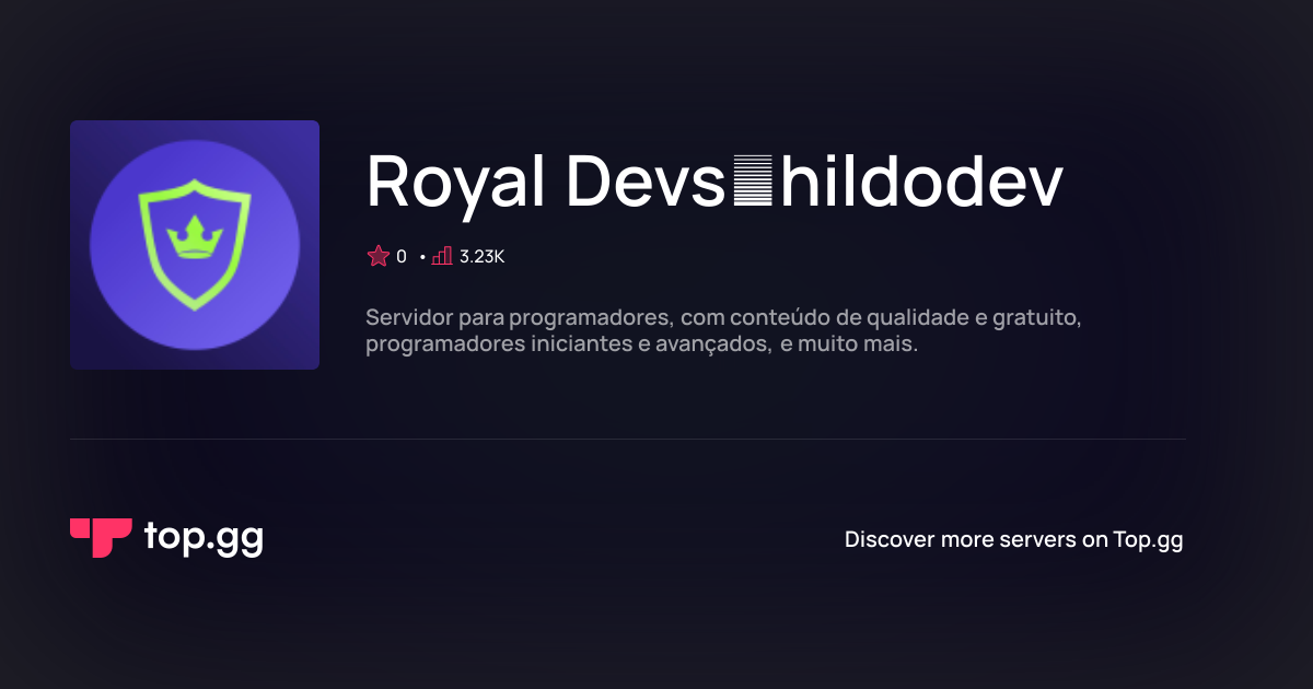 Join Royal Devs┃hildodev Discord Server | The #1 Discord Server List