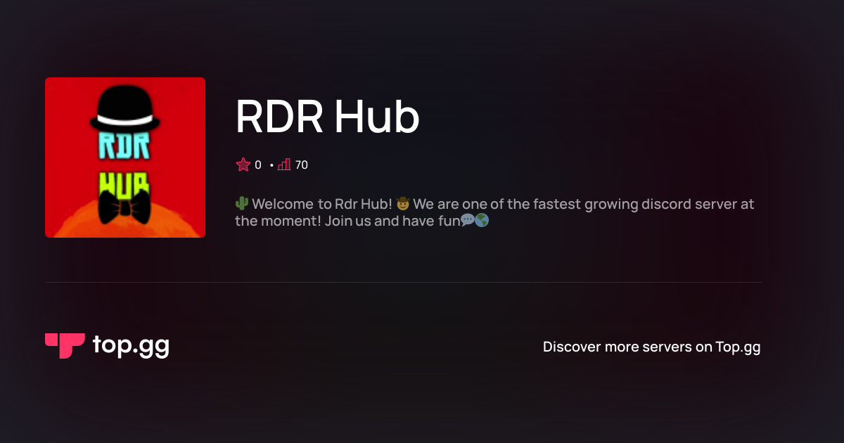 Join RDR Hub Discord Server | The #1 Discord Server List