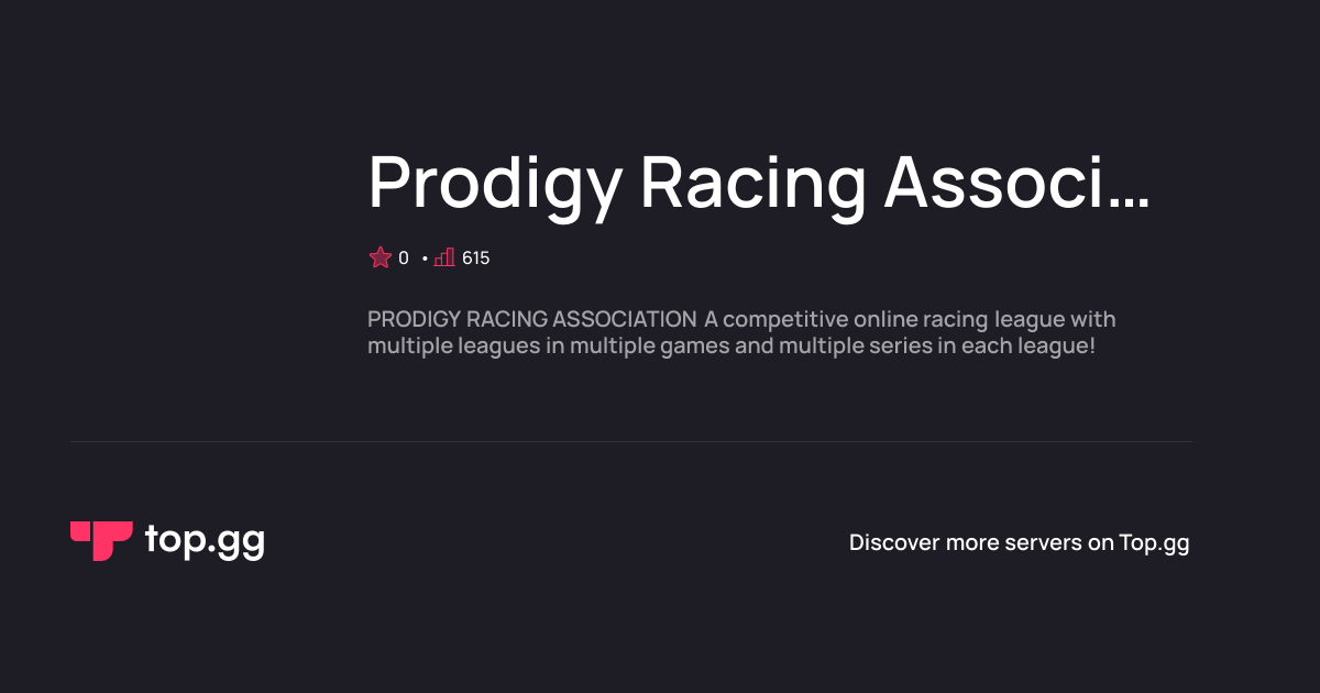 Join Prodigy Racing Association Discord Server | The #1 Discord Server List