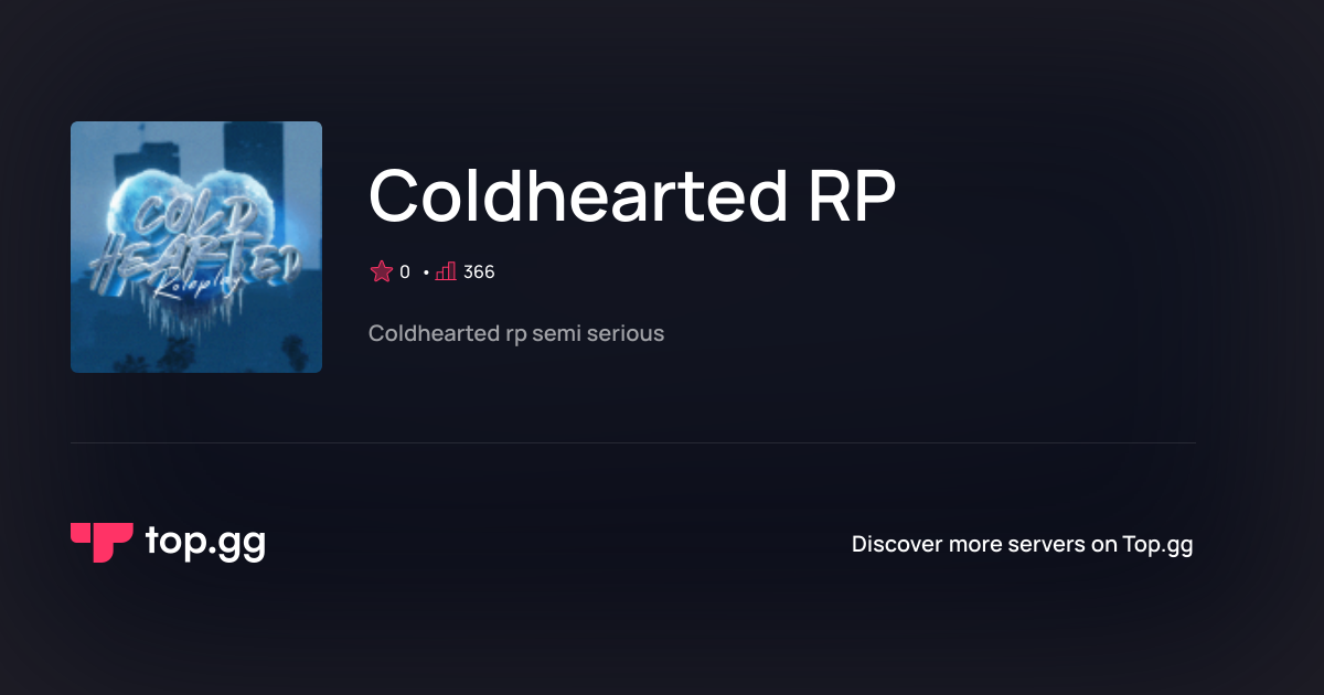 Join Coldhearted RP Discord Server | The #1 Discord Server List