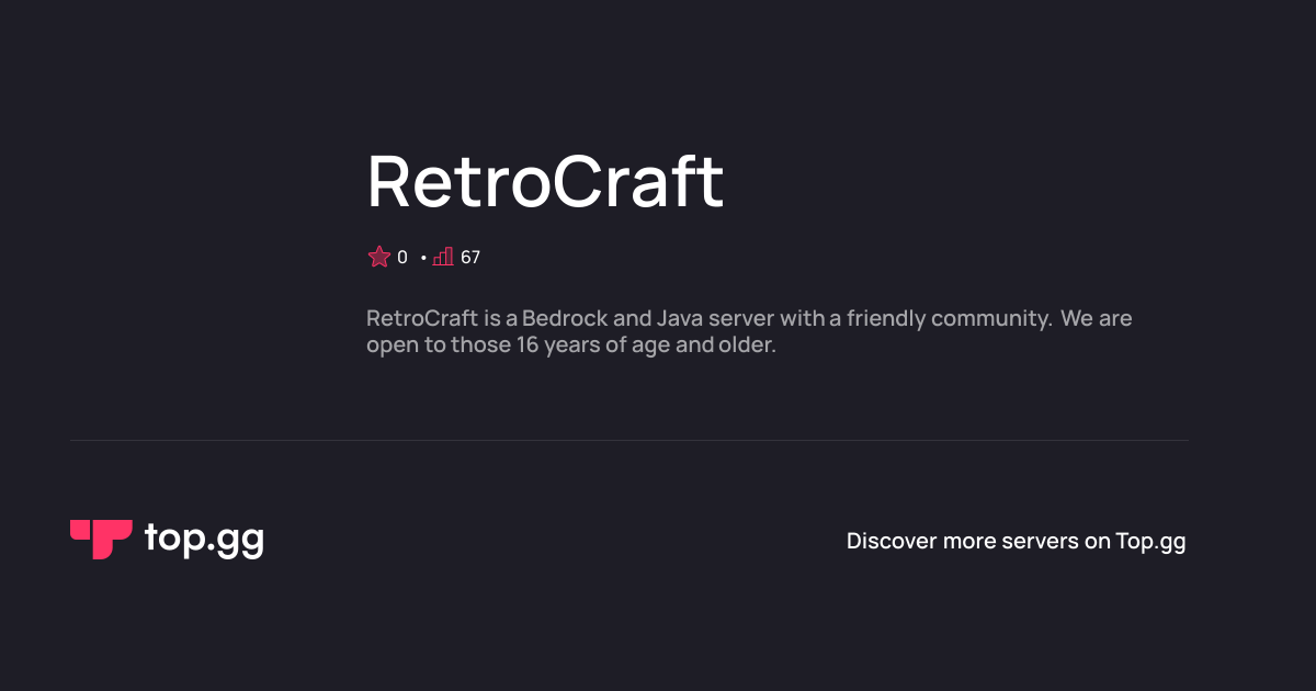 Join RetroCraft Discord Server | The #1 Discord Server List