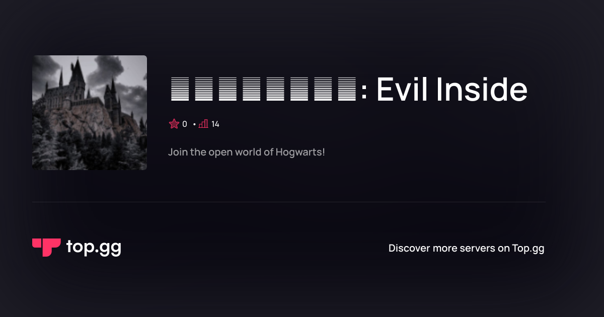 Join 𝐇𝐨𝐠𝐰𝐚𝐫𝐭𝐬: Evil Inside Discord Server | The #1 Discord Server List