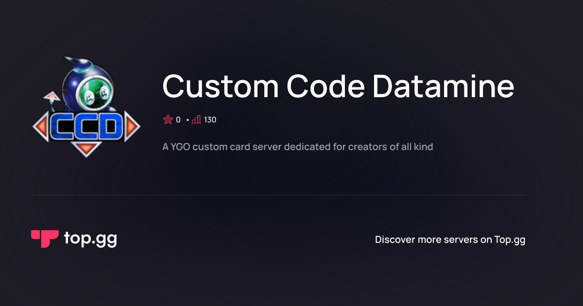 Join Custom Code Datamine Discord Server | The #1 Discord Server List