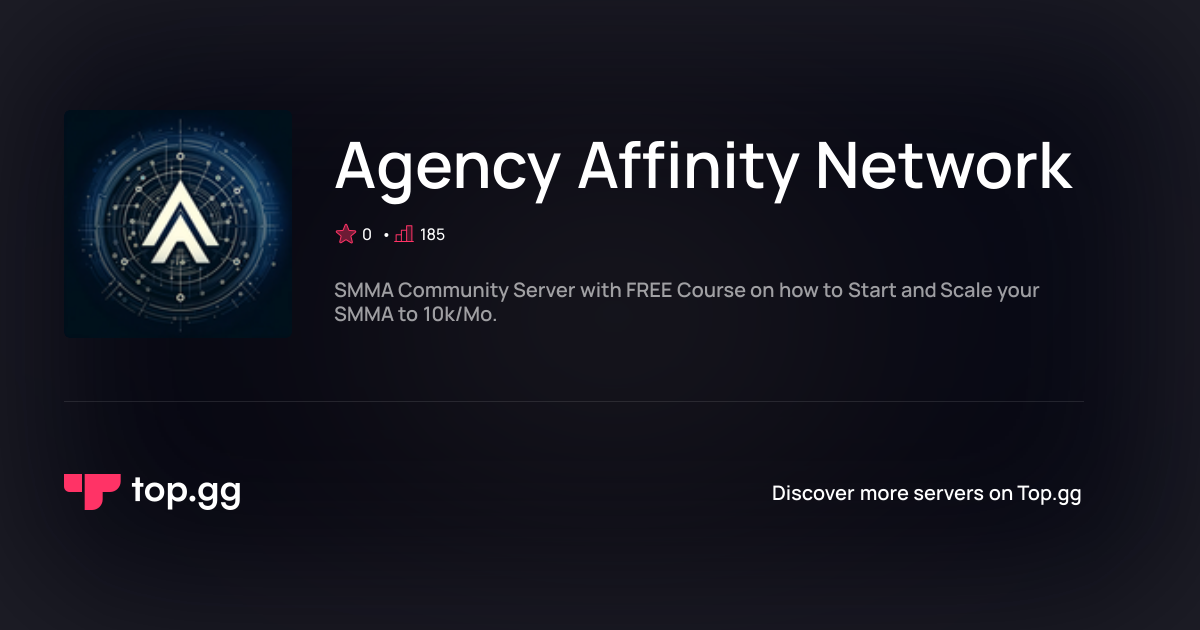 Join Agency Affinity Network Discord Server | The #1 Discord Server List