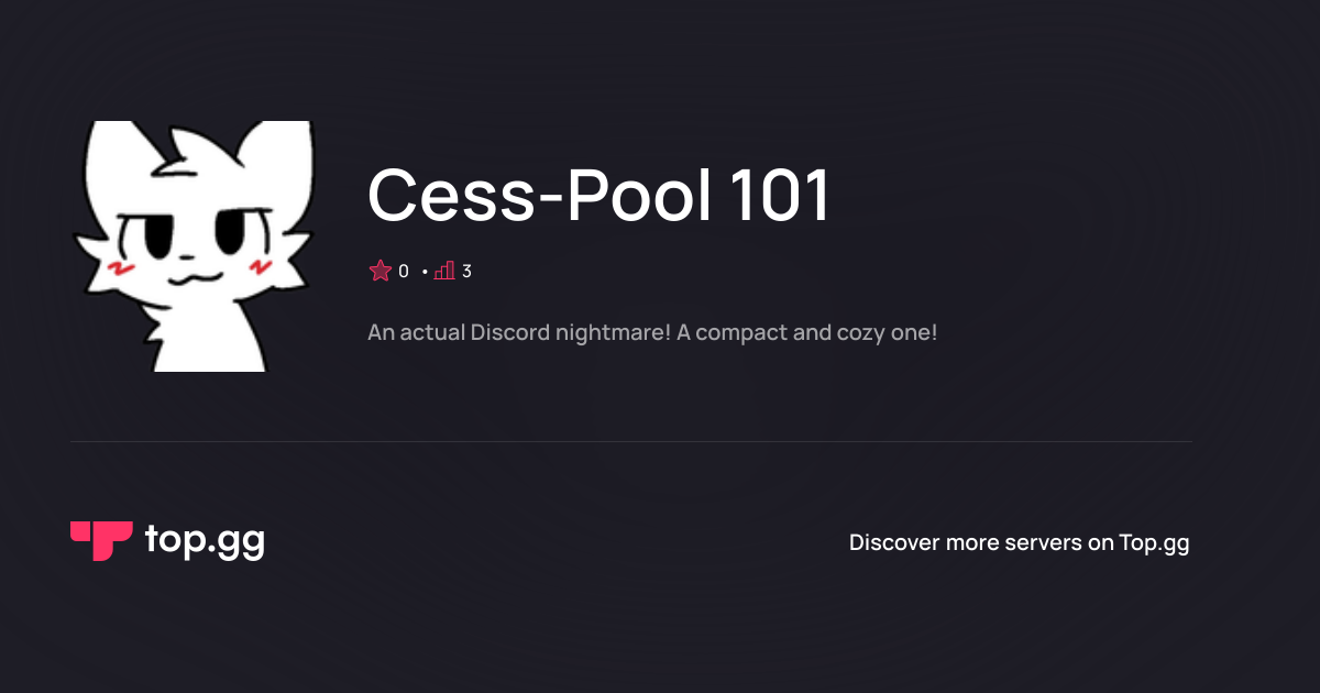 Junte-se ao Servidor do Discord Cess-Pool 101 | A lista n°1 de ...