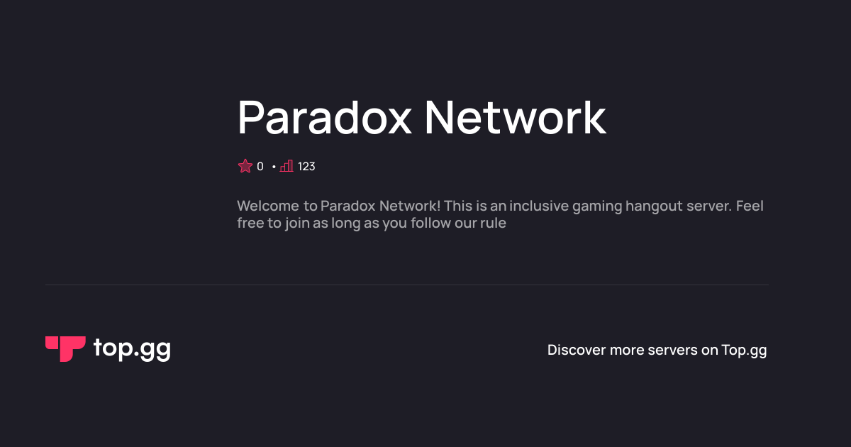 Join Paradox Network Discord Server | The #1 Discord Server List