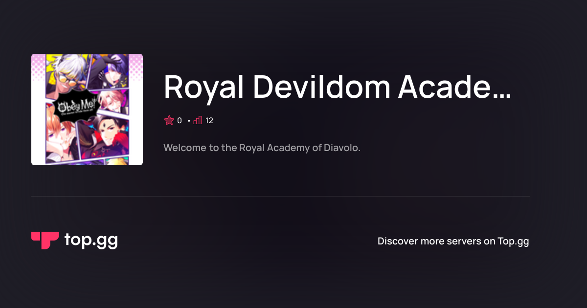 Join Royal Devildom Academy Discord Server | The #1 Discord Server List