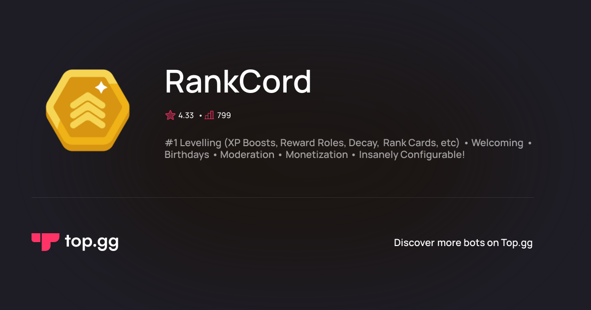 Add RankCord Discord Bot | The #1 Discord Bot and Discord App List