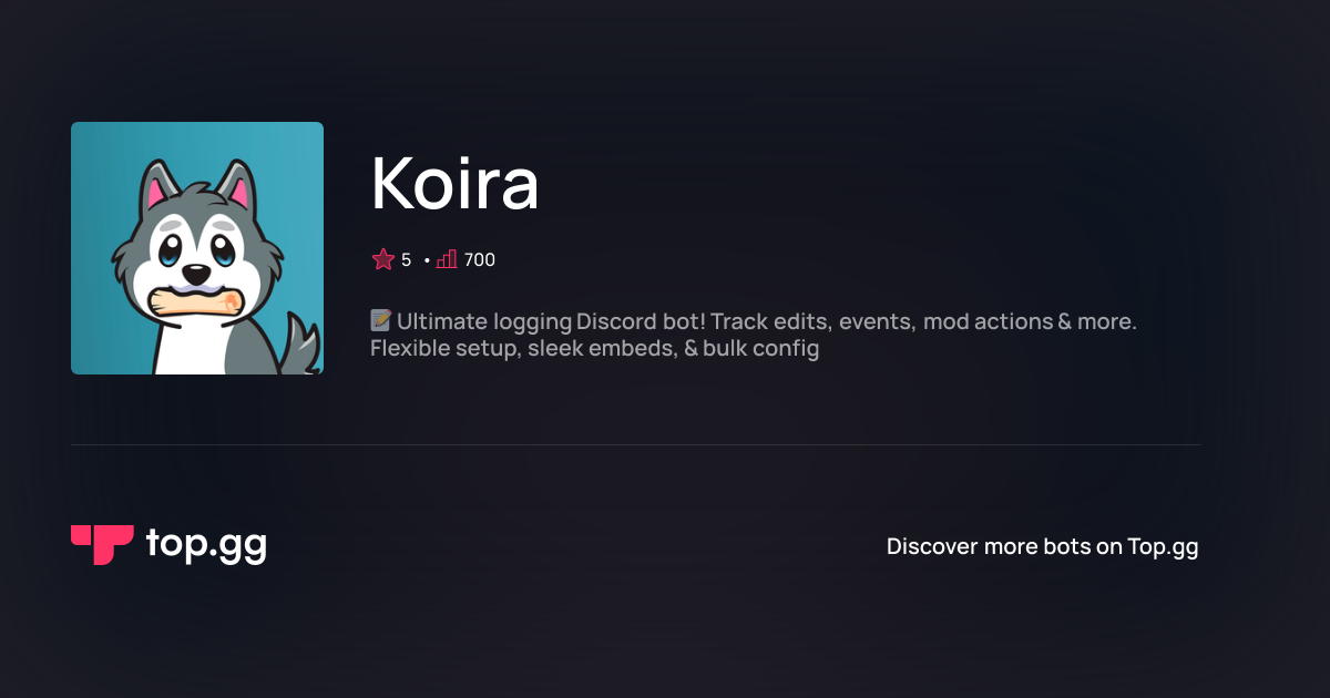 Add Koira Discord Bot | The #1 Discord Bot and Discord App List