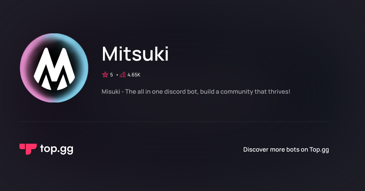 Add Mitsuki Discord Bot | The #1 Discord Bot and Discord App List