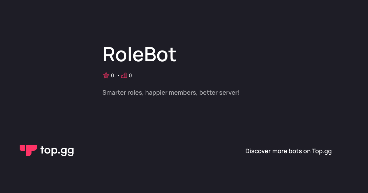 Add RoleBot Discord Bot | The #1 Discord Bot and Discord App List