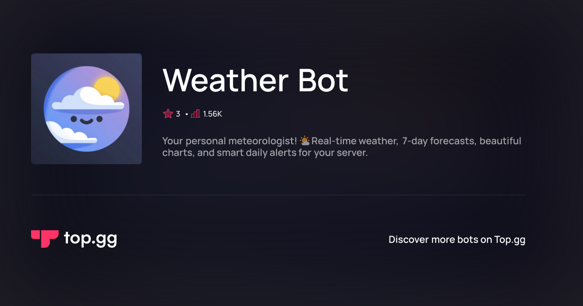 Weather Bot を追加 | No.1 DiscordボットとDiscordアプリ一覧