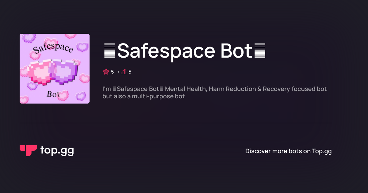 Add ♡Safespace Bot♡ Discord Bot | The #1 Discord Bot and Discord App List