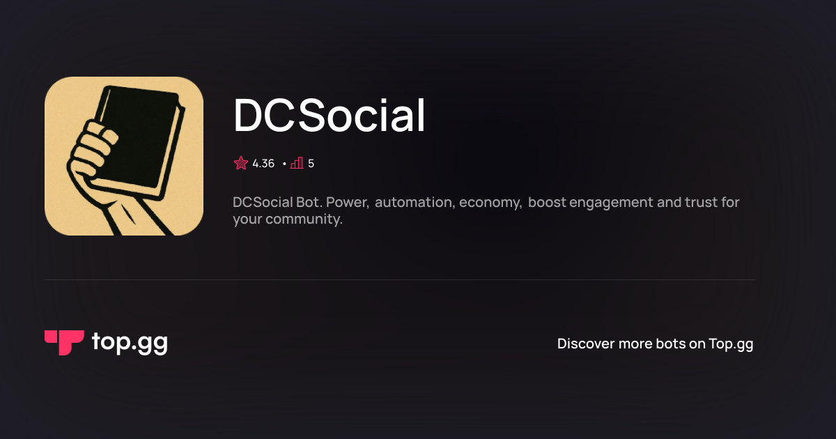 Add DCSocial Discord Bot | The #1 Discord Bot and Discord App List