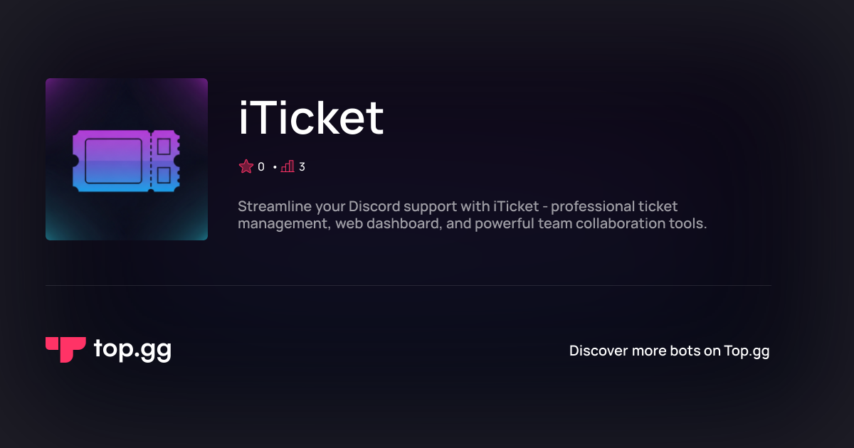 Voting for iTicket | The #1 Discord Bot and Discord App List