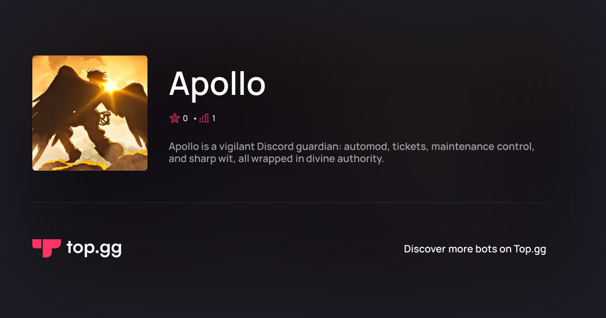 Add Apollo Discord Bot | The #1 Discord Bot and Discord App List
