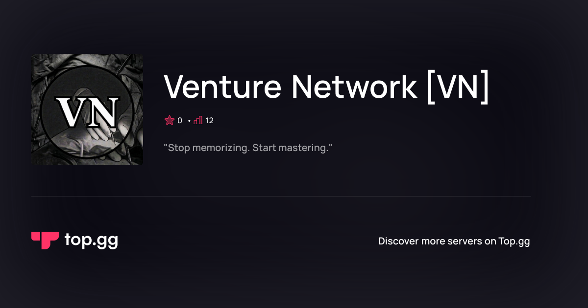 Join Venture Network [VN] Discord Server | The #1 Discord Server List