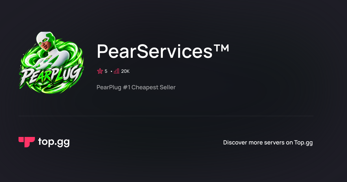 Junte-se ao servidor Discord da PearServices™ | A lista número 1 de ...