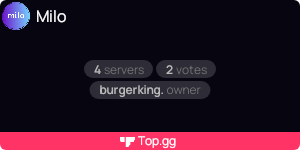 Milo Discord Bot Top.gg widget